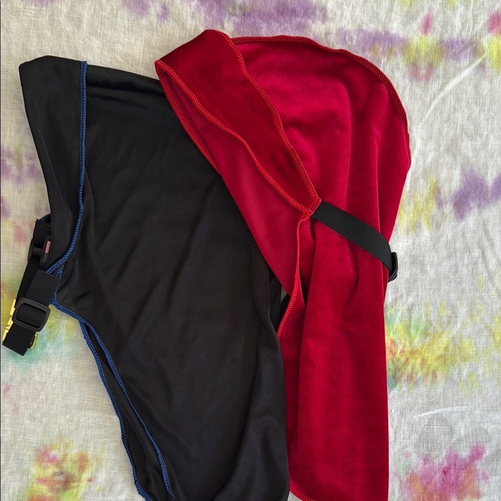 Durag- one silky black, one red velvet